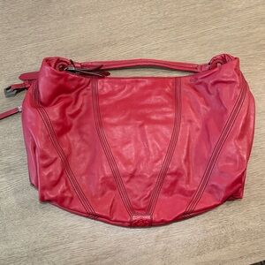 orYANY Women's Red Slouchy Hobo Handbag Leather Purse Large Lined Boho City